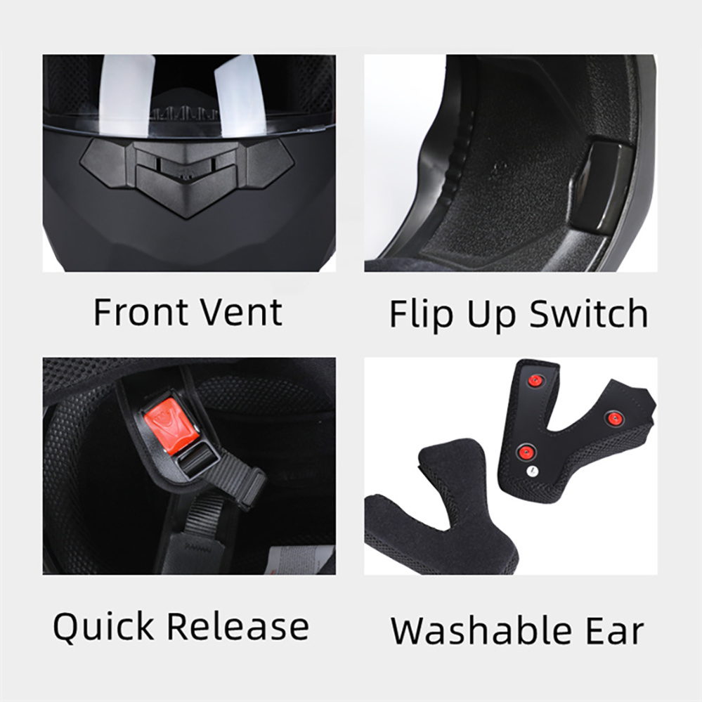 Modular Double Lens Motorcycle - Full Face Motorcycle Helmet With Bluetooth recension och pris
