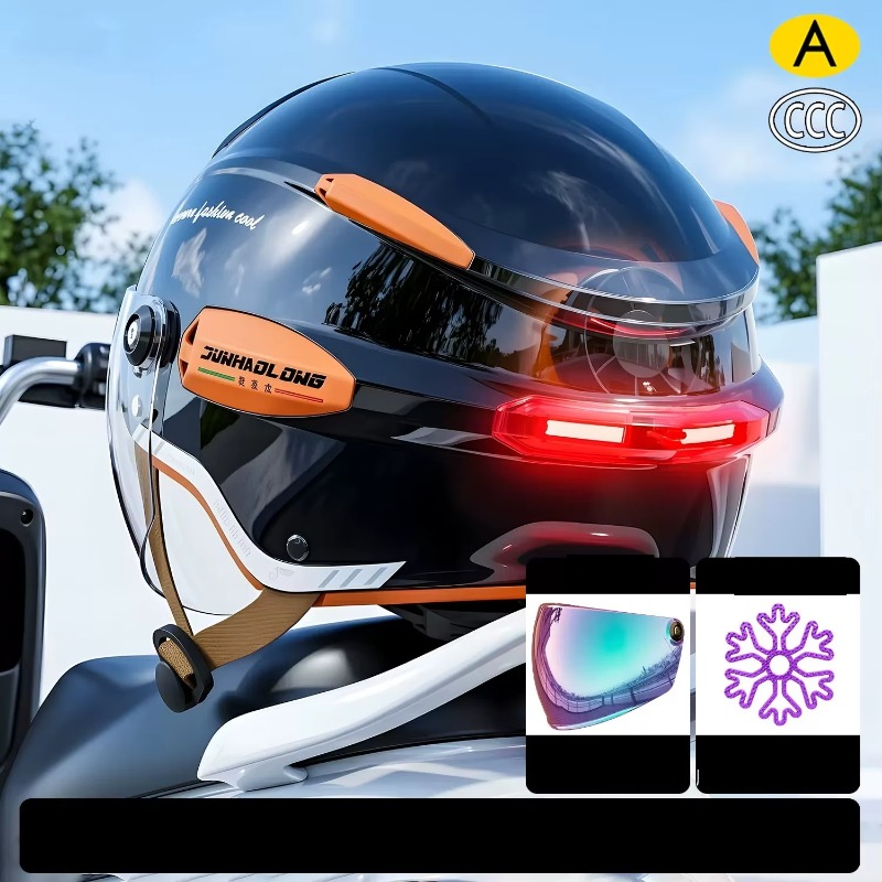 ummer Vintage Motorcycle Helme - Dual Visor Motorcycle Racing Helmet recension och pris